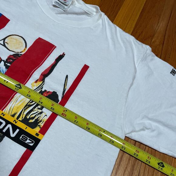 Vintage Agassi vs Sampras Nike Lipton Tennis T Shirt 90s Medium Made in USA - Picture 4 of 9